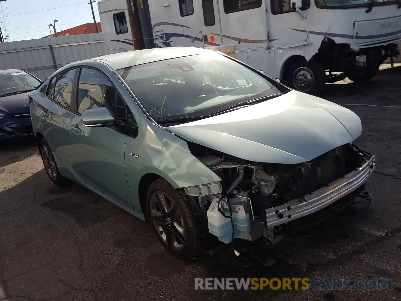 1 Photograph of a damaged car JTDKARFU8K3075356 TOYOTA PRIUS 2019