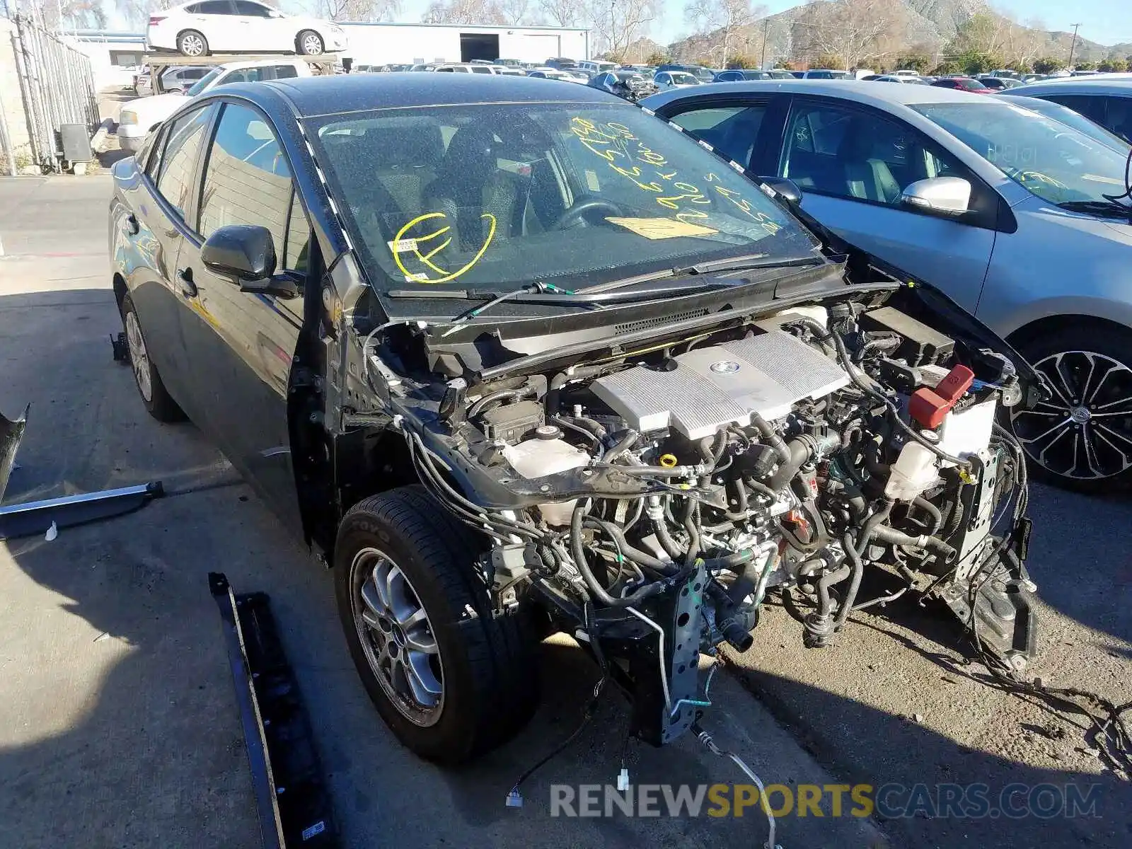 1 Photograph of a damaged car JTDKARFU8K3075471 TOYOTA PRIUS 2019