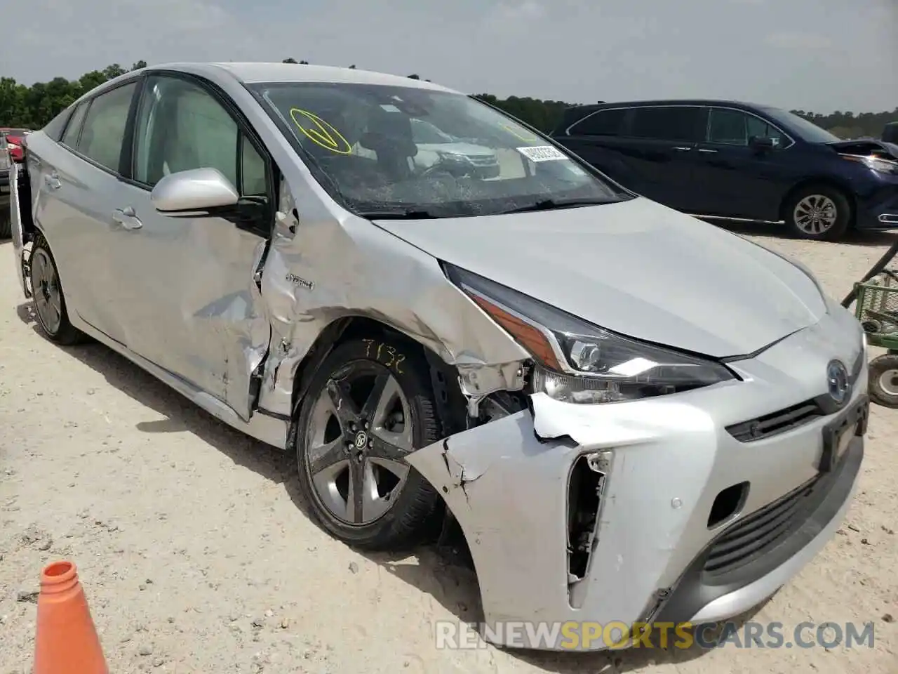 1 Photograph of a damaged car JTDKARFU8K3075874 TOYOTA PRIUS 2019