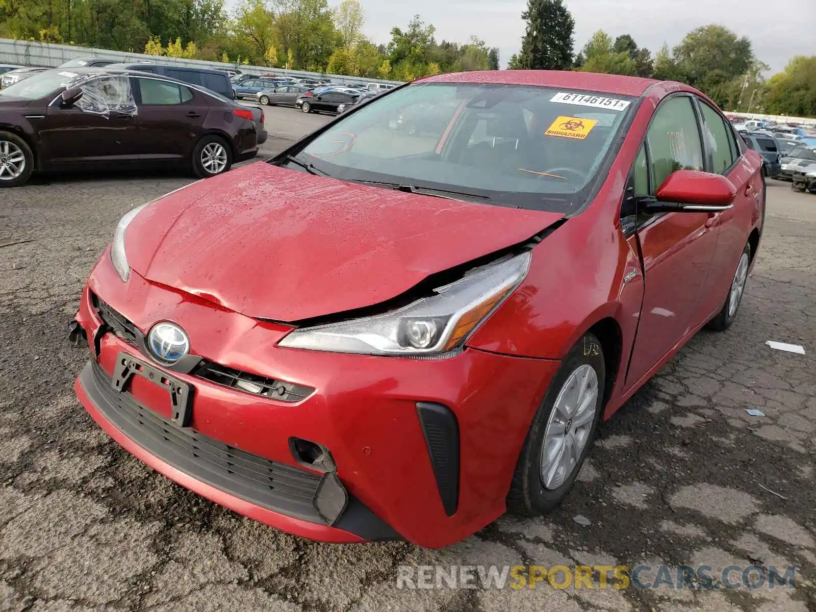 2 Photograph of a damaged car JTDKARFU8K3076832 TOYOTA PRIUS 2019