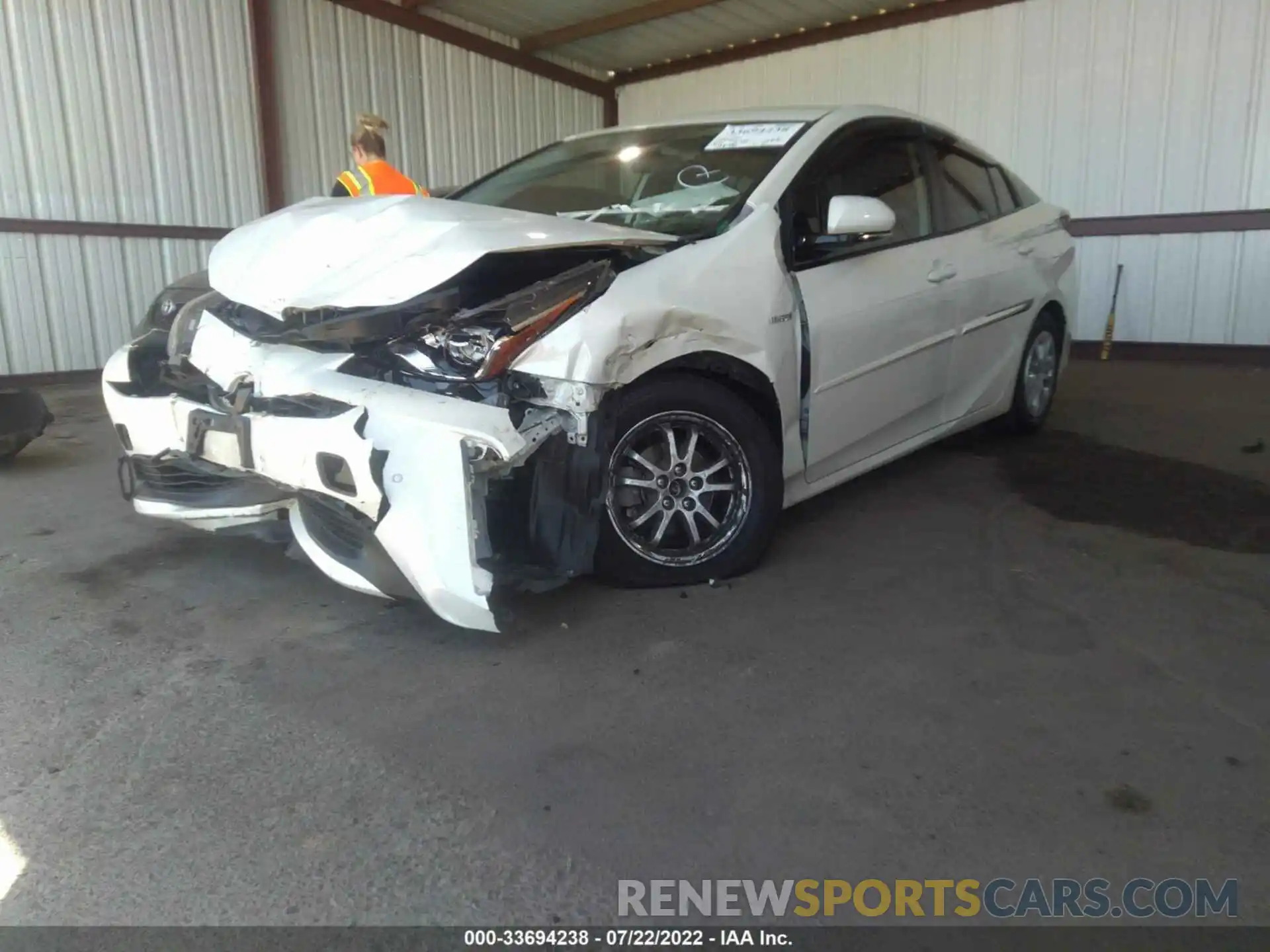 2 Photograph of a damaged car JTDKARFU8K3077267 TOYOTA PRIUS 2019