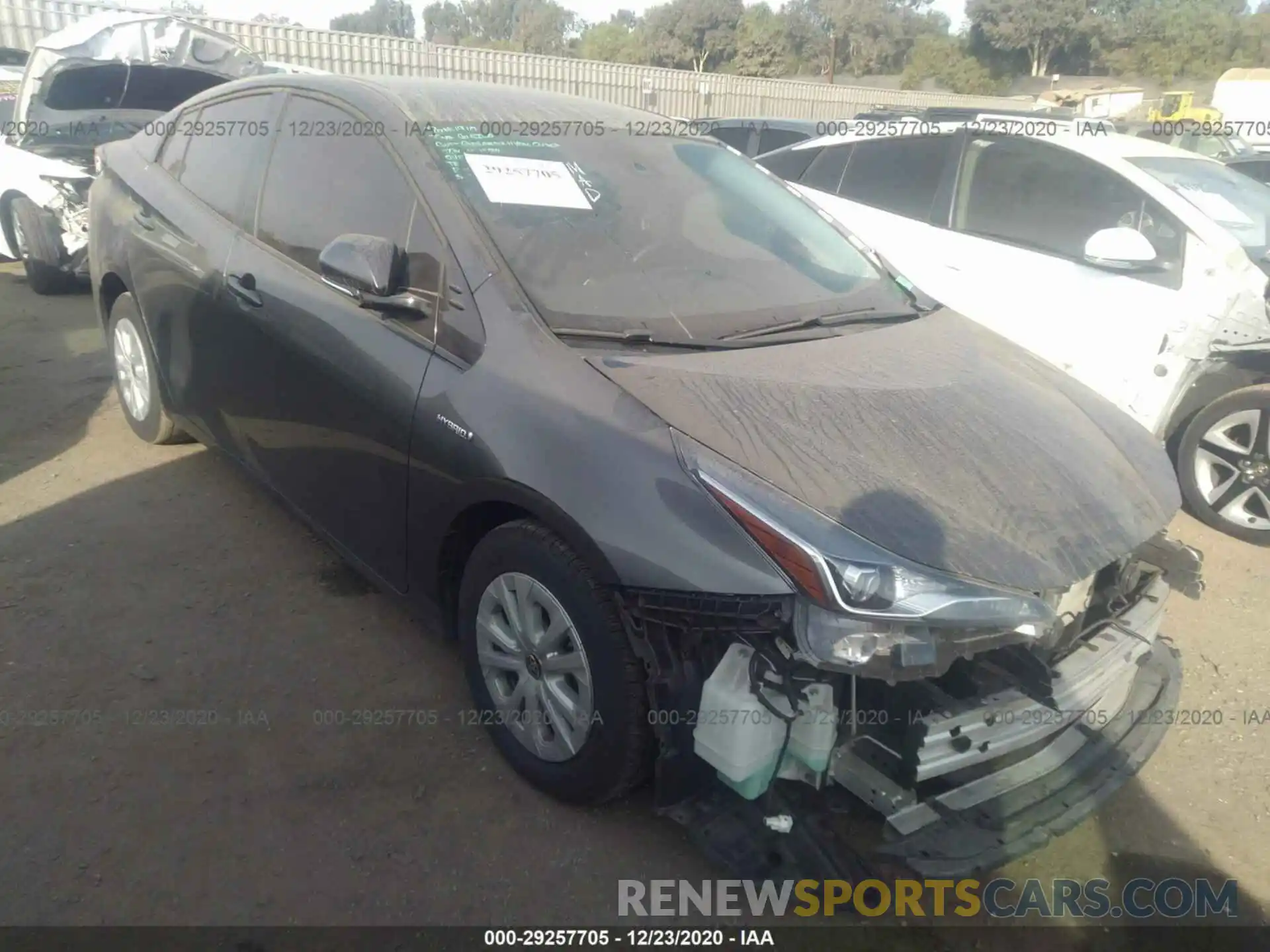 1 Photograph of a damaged car JTDKARFU8K3078323 TOYOTA PRIUS 2019