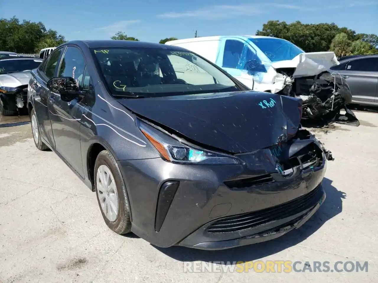 1 Photograph of a damaged car JTDKARFU8K3079083 TOYOTA PRIUS 2019