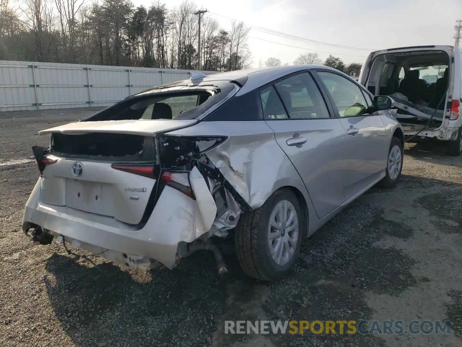 4 Photograph of a damaged car JTDKARFU8K3079424 TOYOTA PRIUS 2019
