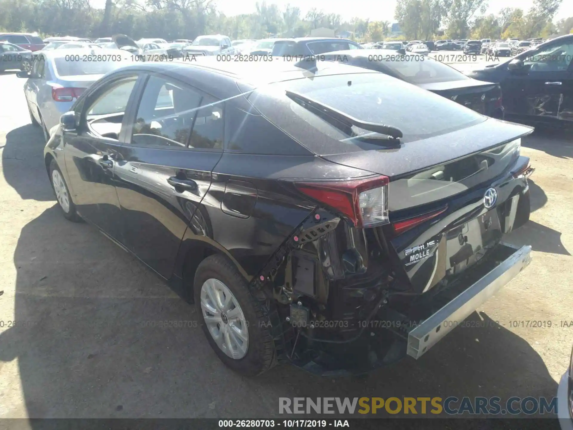 3 Photograph of a damaged car JTDKARFU8K3079648 TOYOTA PRIUS 2019