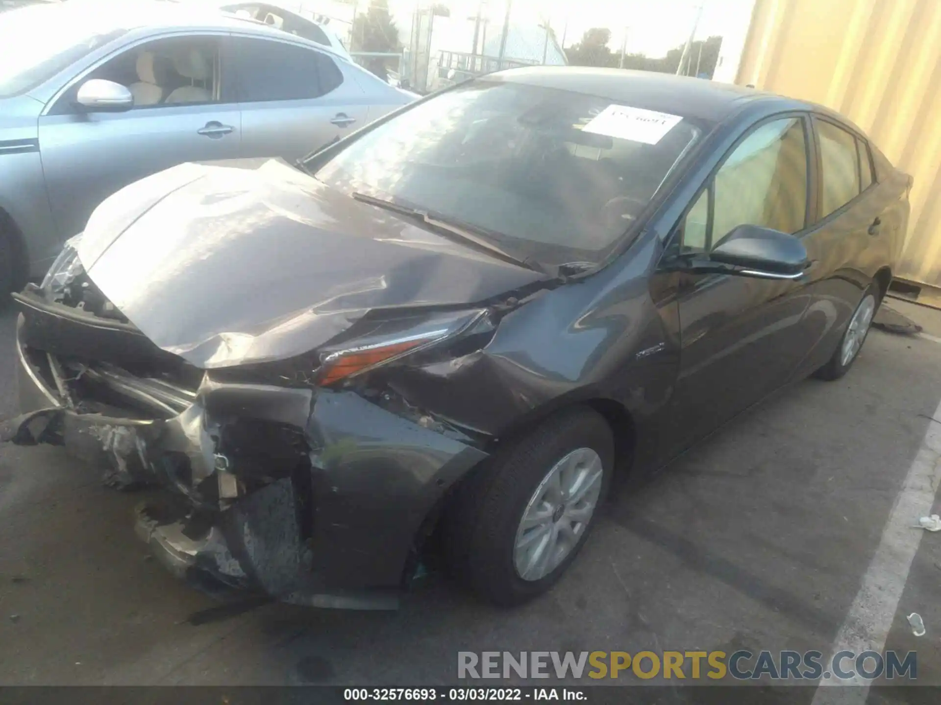 2 Photograph of a damaged car JTDKARFU8K3079729 TOYOTA PRIUS 2019