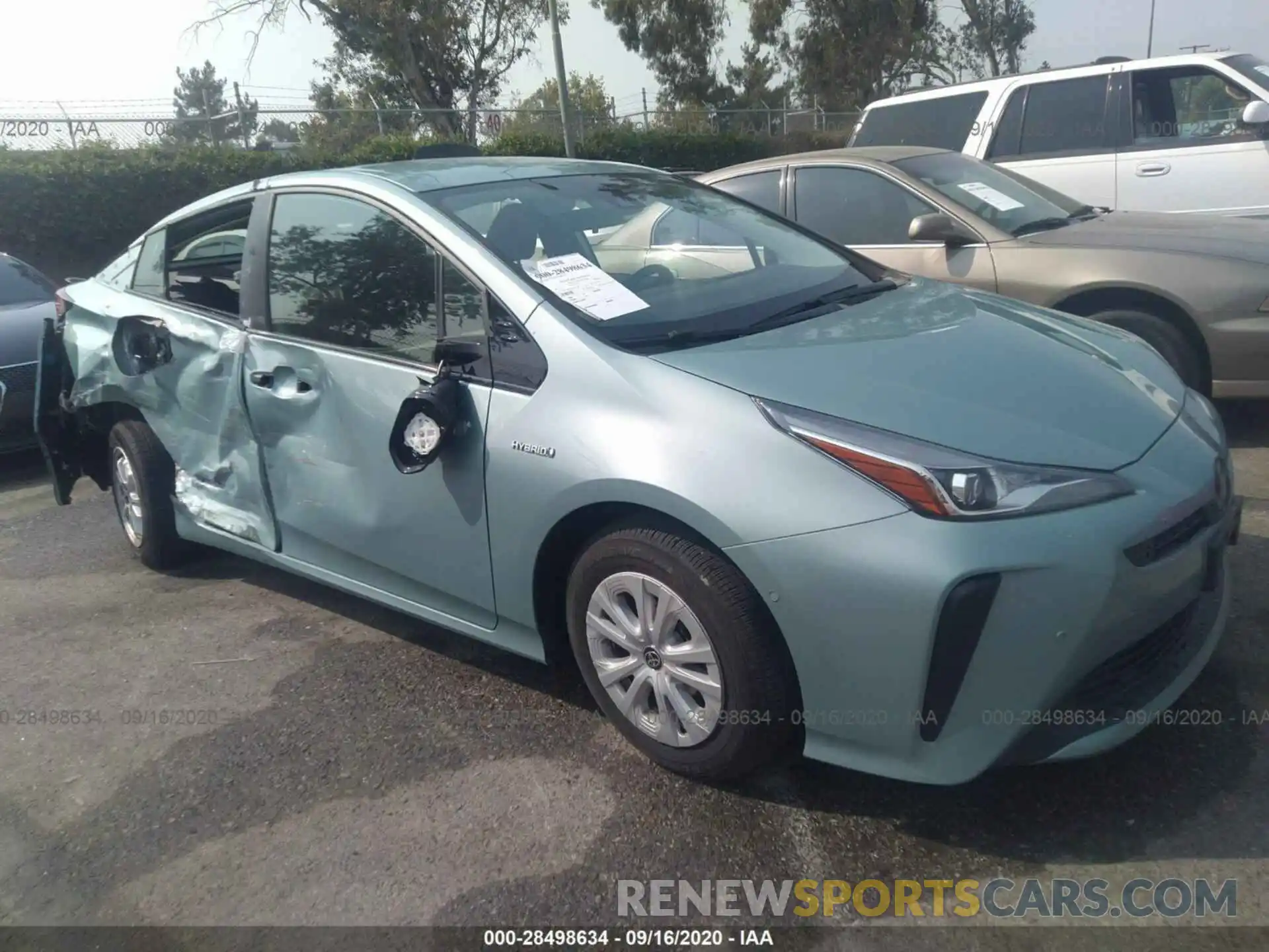 1 Photograph of a damaged car JTDKARFU8K3080038 TOYOTA PRIUS 2019