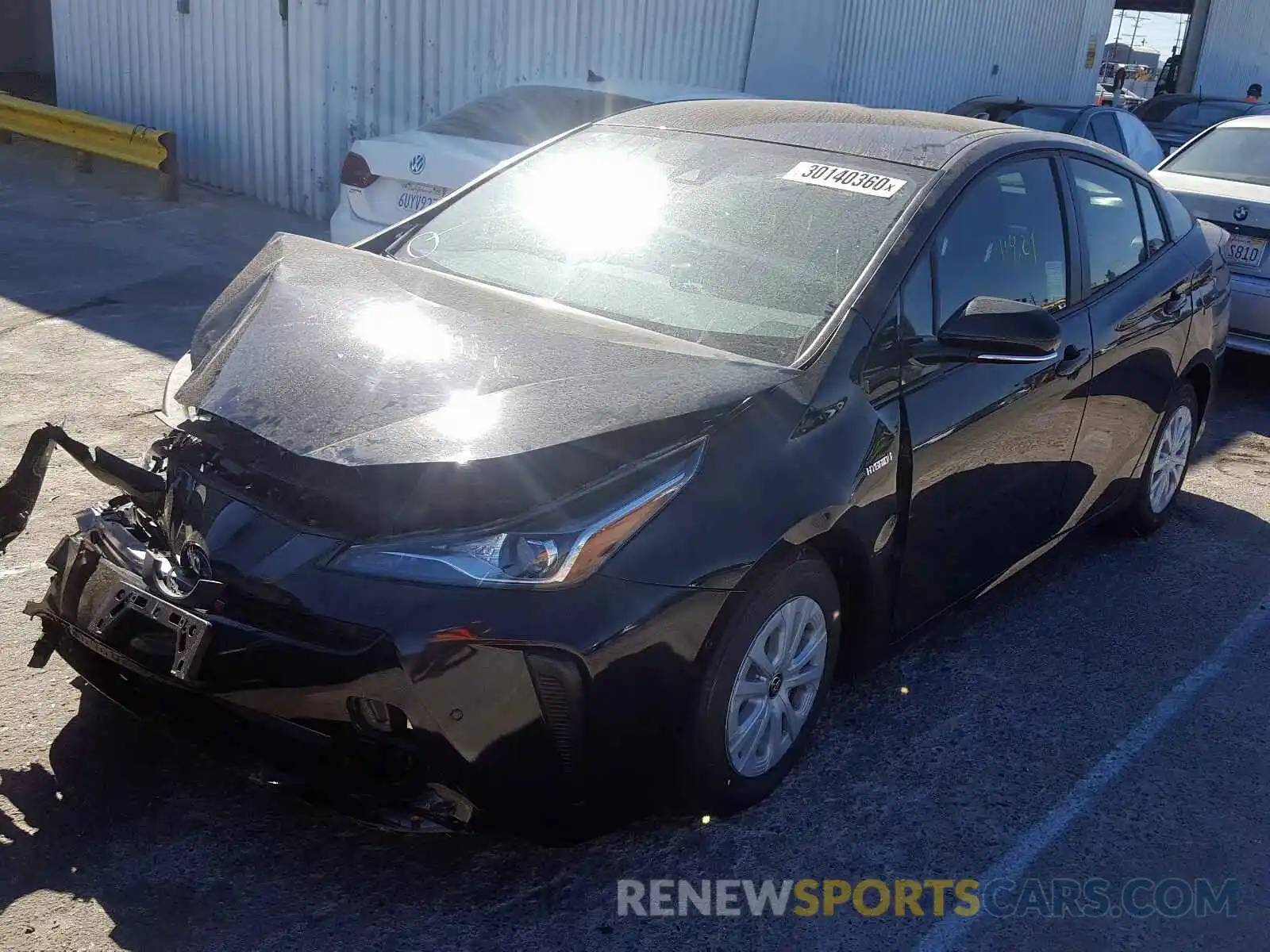 2 Photograph of a damaged car JTDKARFU8K3080539 TOYOTA PRIUS 2019