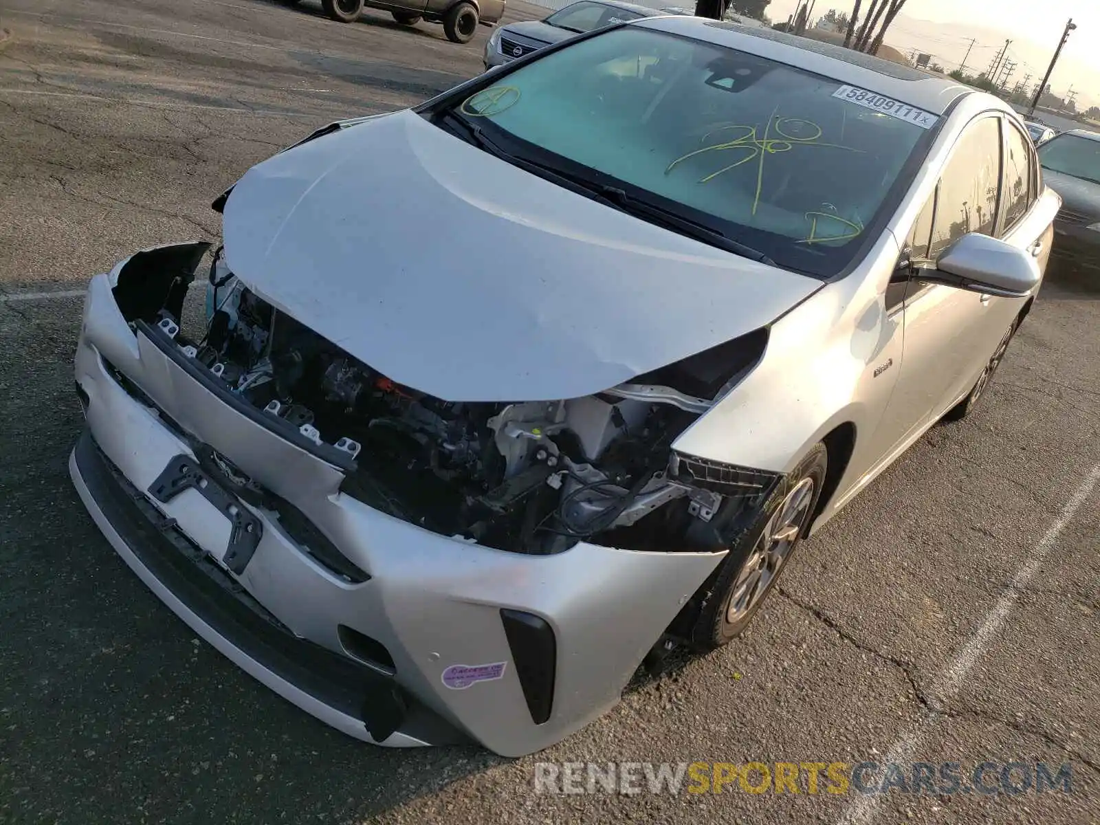 2 Photograph of a damaged car JTDKARFU8K3081027 TOYOTA PRIUS 2019