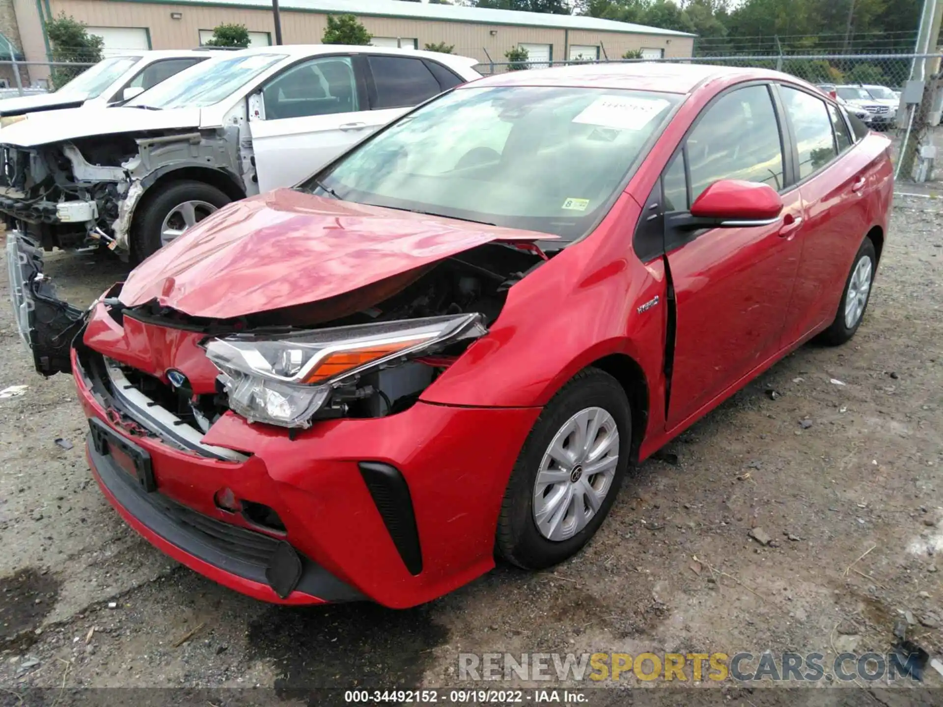 2 Photograph of a damaged car JTDKARFU8K3081898 TOYOTA PRIUS 2019