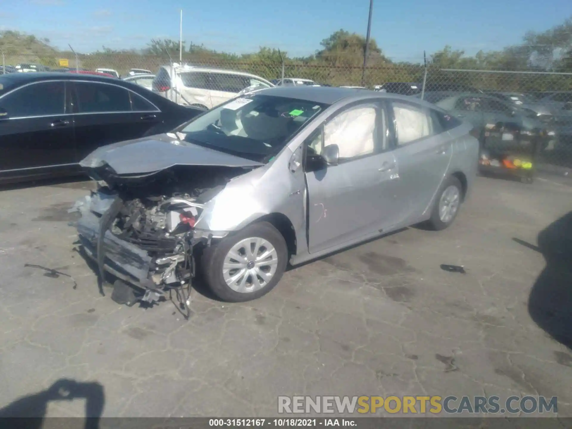 2 Photograph of a damaged car JTDKARFU8K3082520 TOYOTA PRIUS 2019