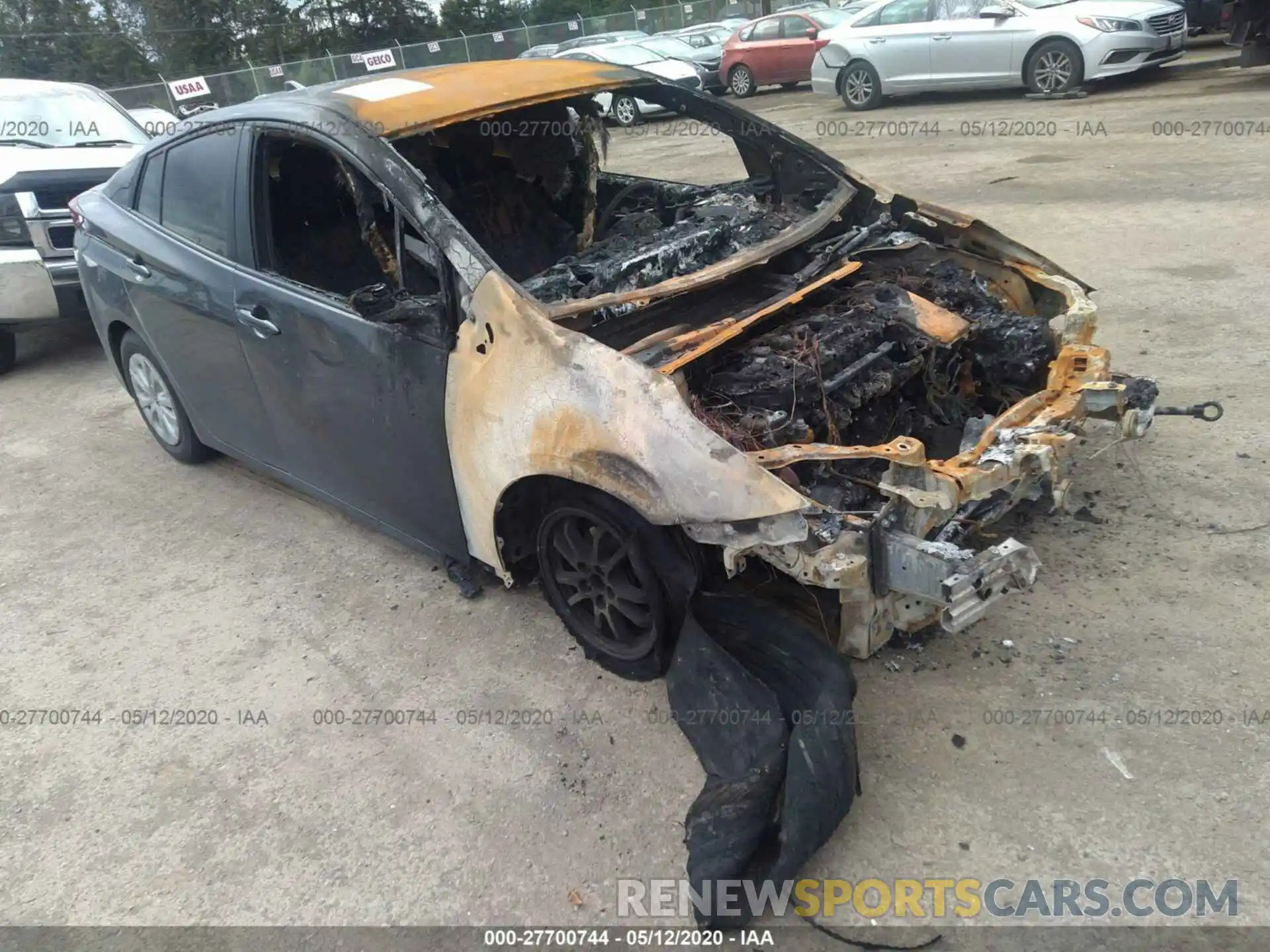 1 Photograph of a damaged car JTDKARFU8K3083702 TOYOTA PRIUS 2019