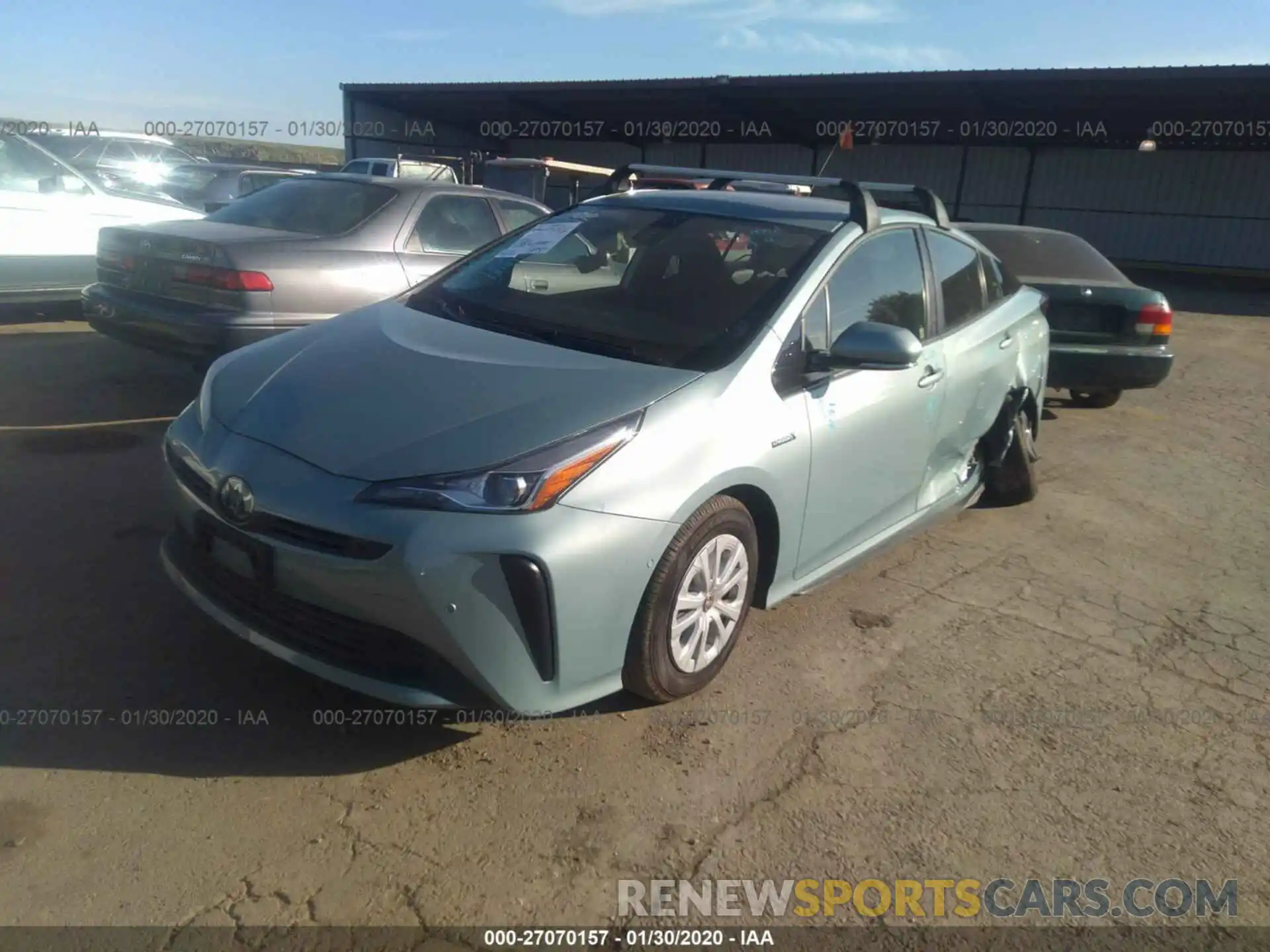 2 Photograph of a damaged car JTDKARFU8K3084185 TOYOTA PRIUS 2019