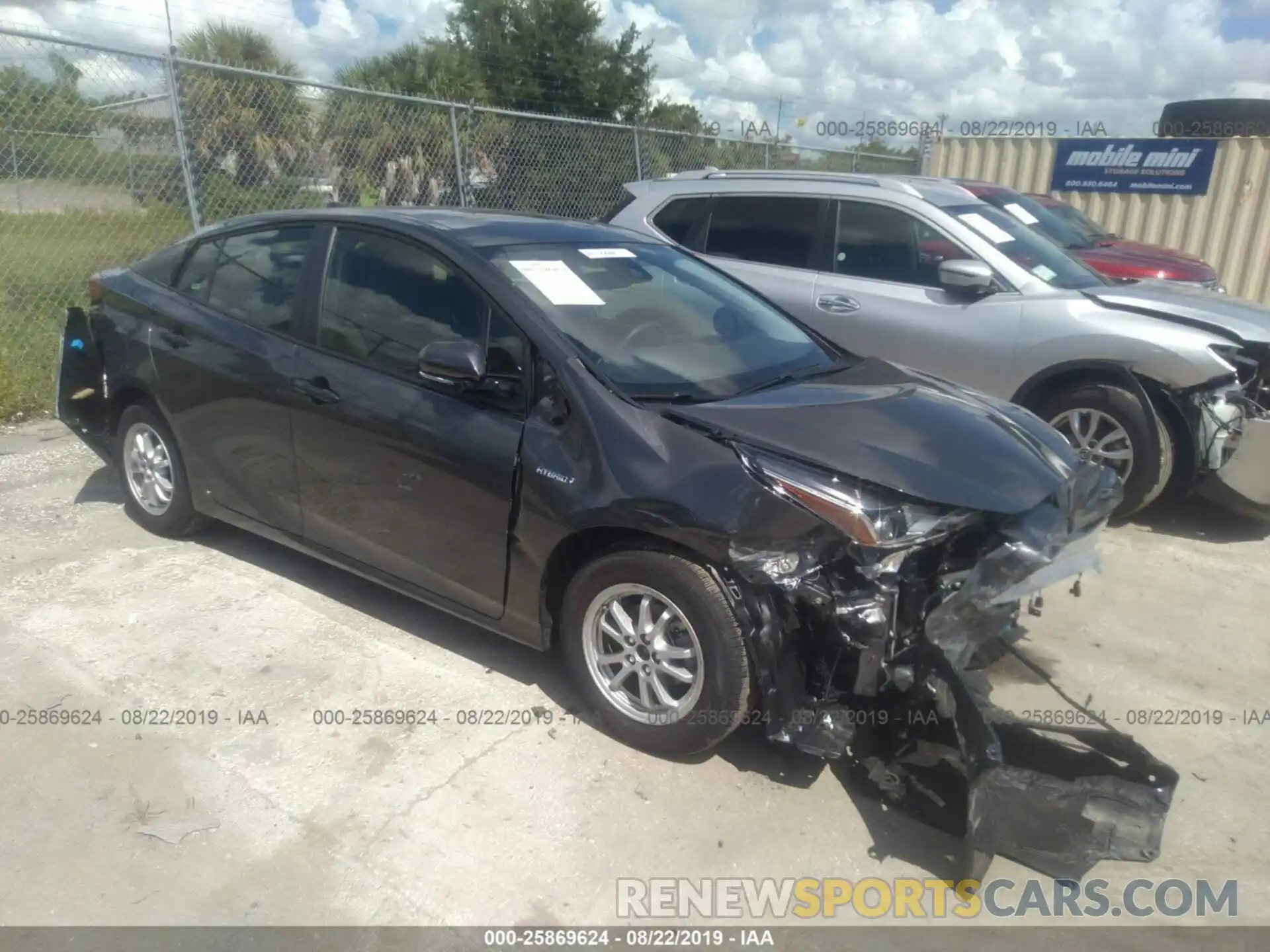 1 Photograph of a damaged car JTDKARFU8K3086406 TOYOTA PRIUS 2019