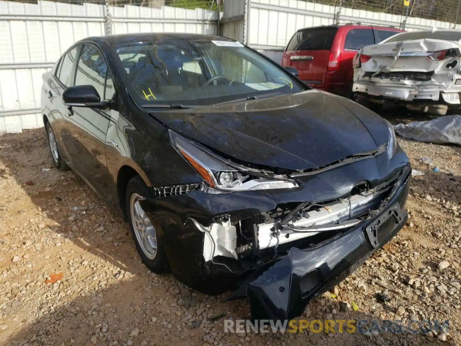 1 Photograph of a damaged car JTDKARFU8K3087250 TOYOTA PRIUS 2019