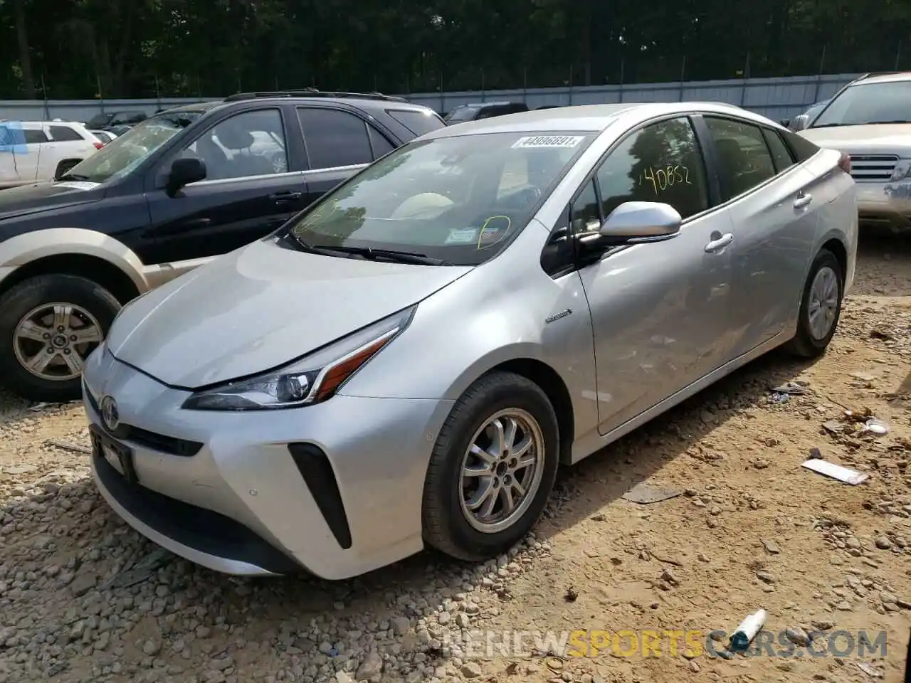 2 Photograph of a damaged car JTDKARFU8K3088043 TOYOTA PRIUS 2019