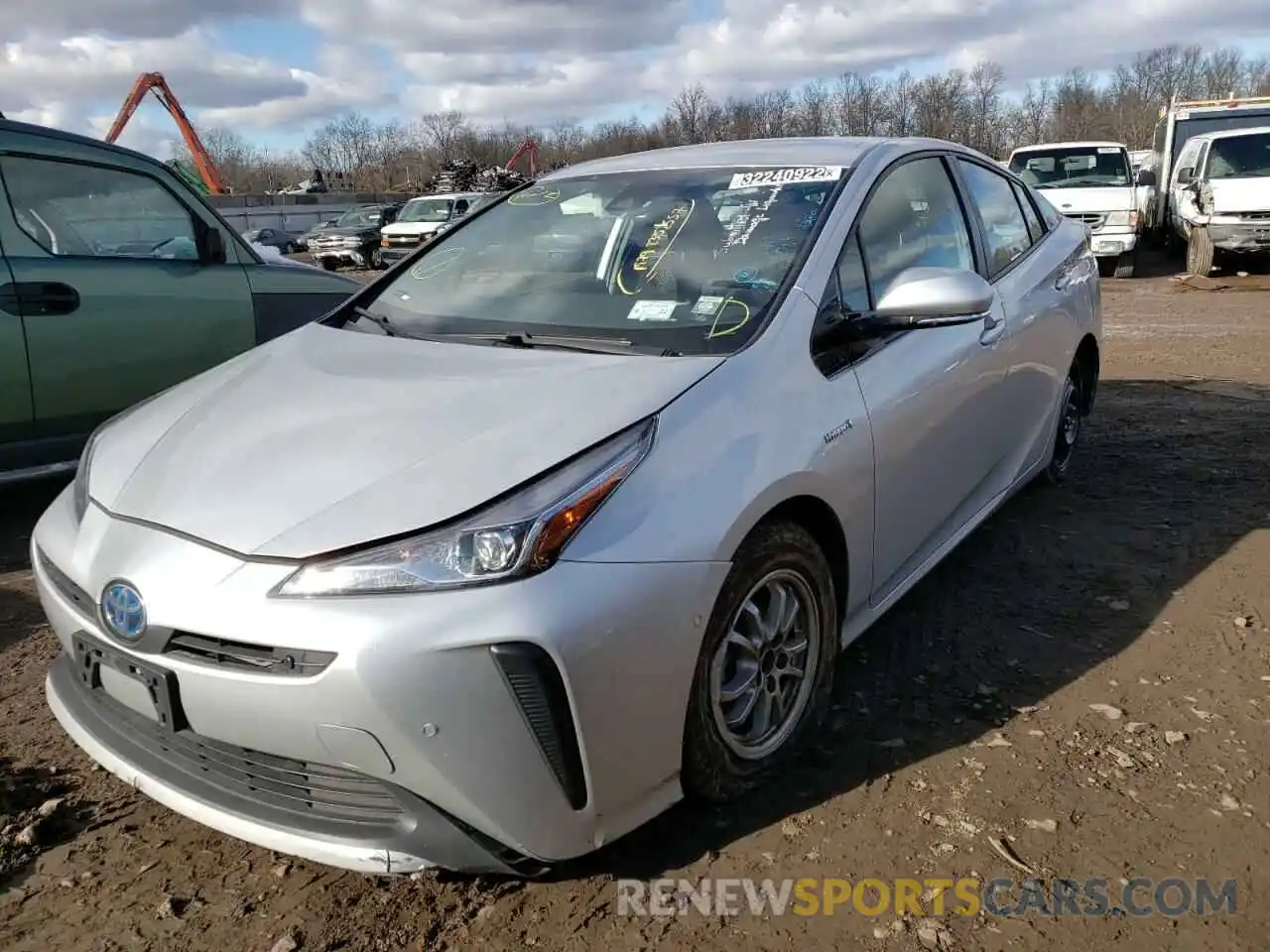 2 Photograph of a damaged car JTDKARFU8K3088057 TOYOTA PRIUS 2019