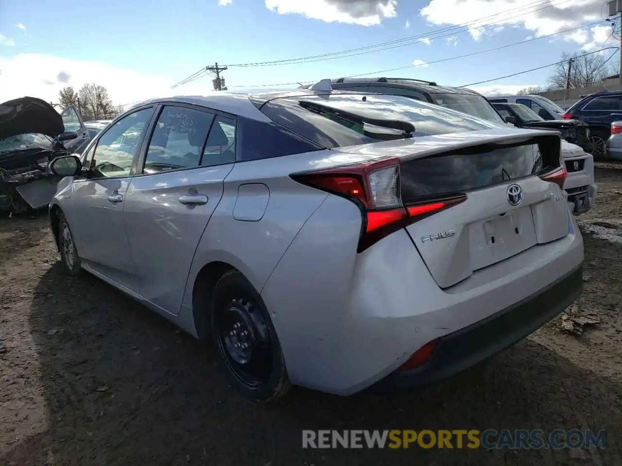 3 Photograph of a damaged car JTDKARFU8K3088057 TOYOTA PRIUS 2019