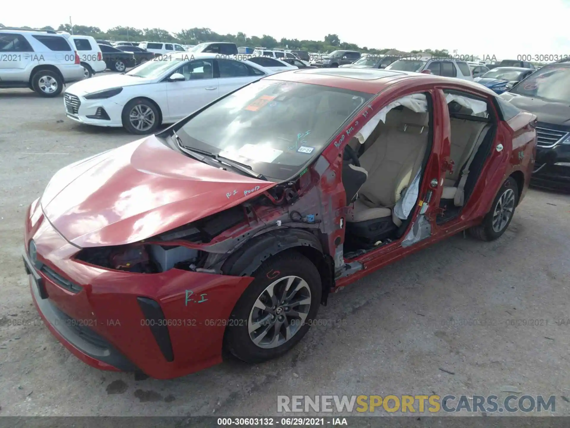 2 Photograph of a damaged car JTDKARFU8K3088561 TOYOTA PRIUS 2019