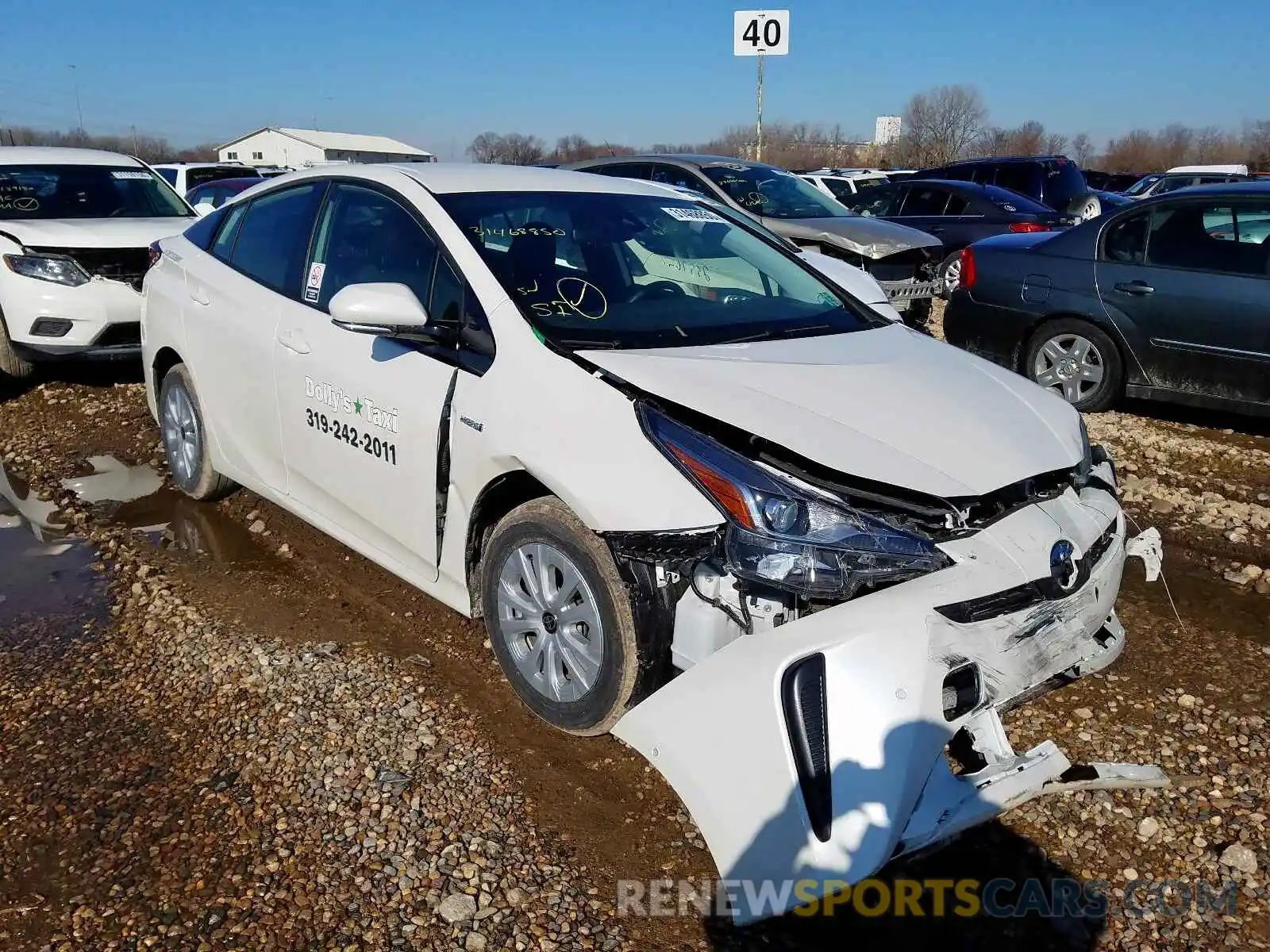 1 Photograph of a damaged car JTDKARFU8K3088852 TOYOTA PRIUS 2019