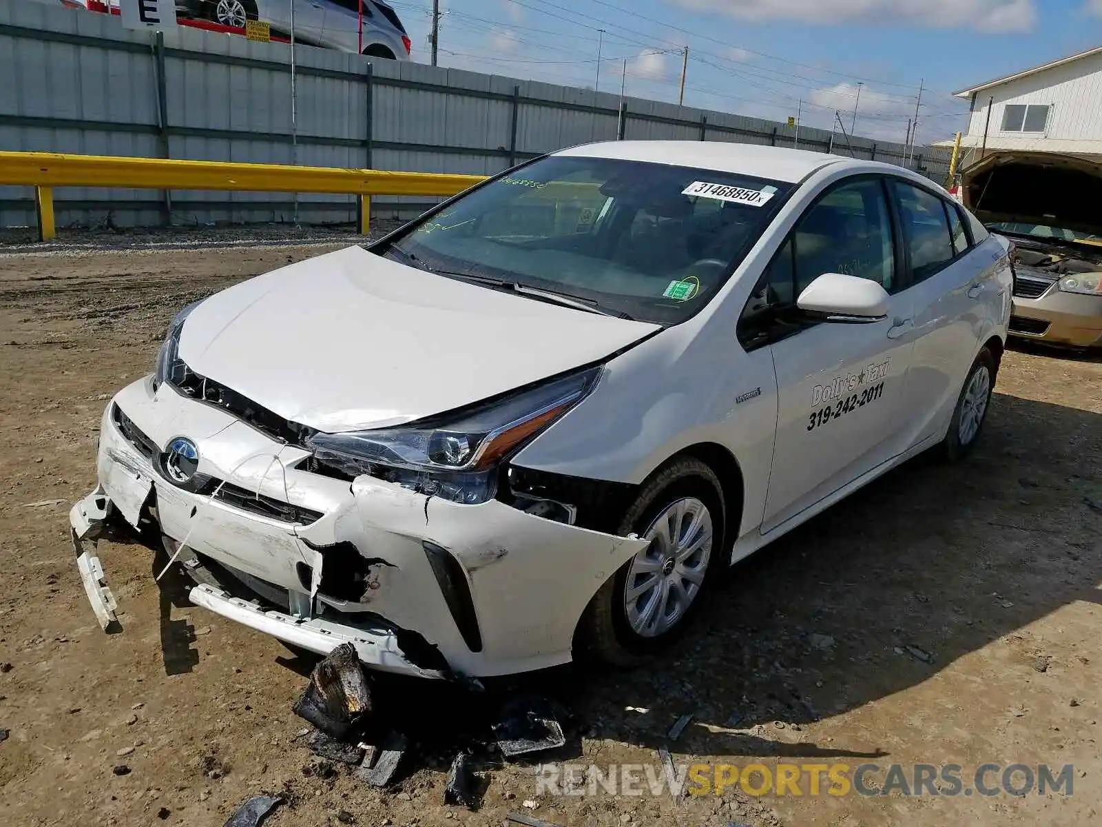 2 Photograph of a damaged car JTDKARFU8K3088852 TOYOTA PRIUS 2019