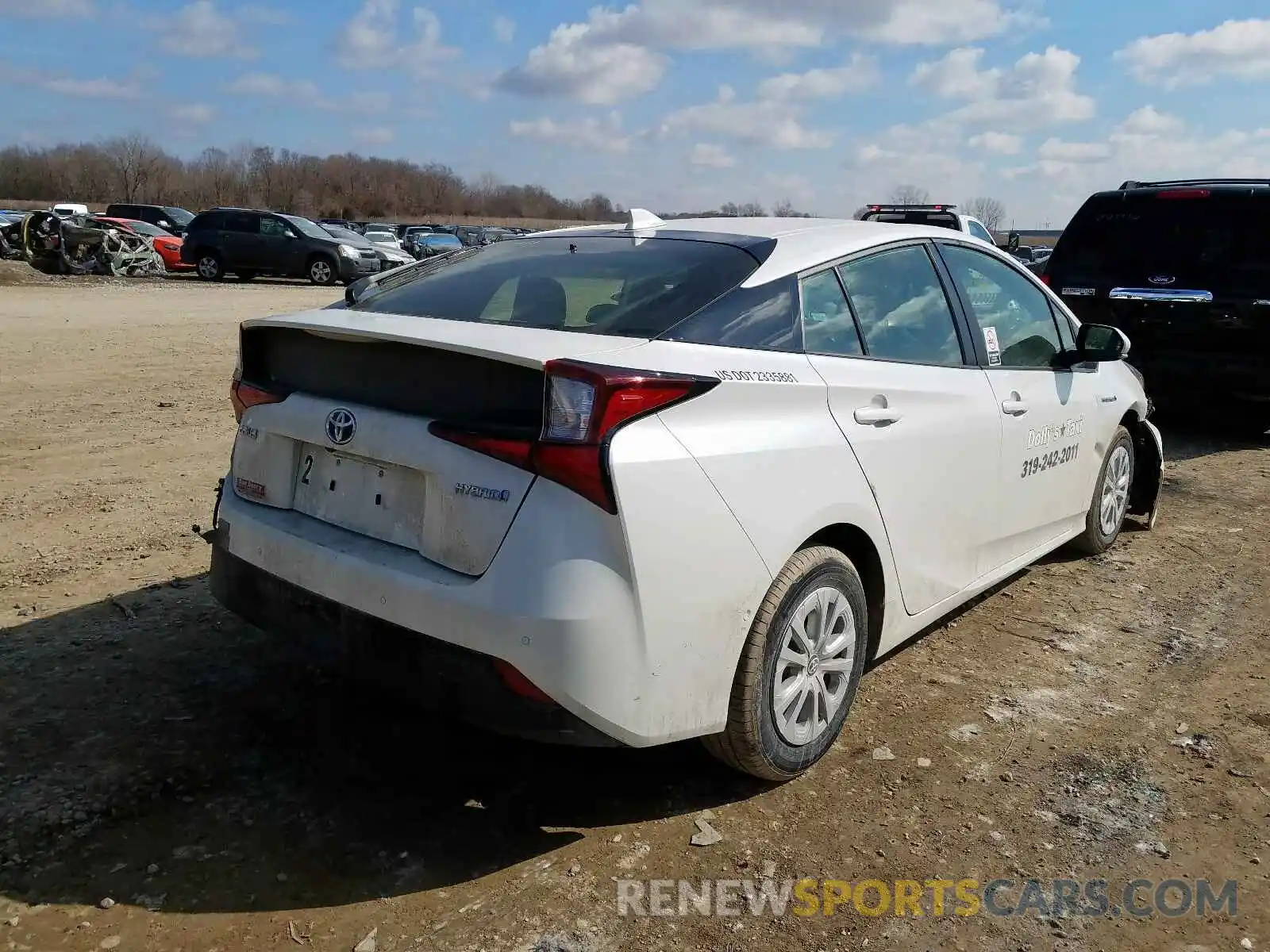 4 Photograph of a damaged car JTDKARFU8K3088852 TOYOTA PRIUS 2019