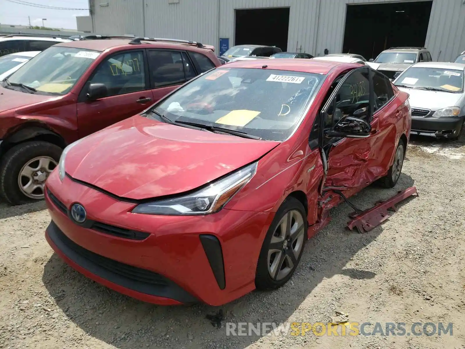 2 Photograph of a damaged car JTDKARFU8K3089399 TOYOTA PRIUS 2019