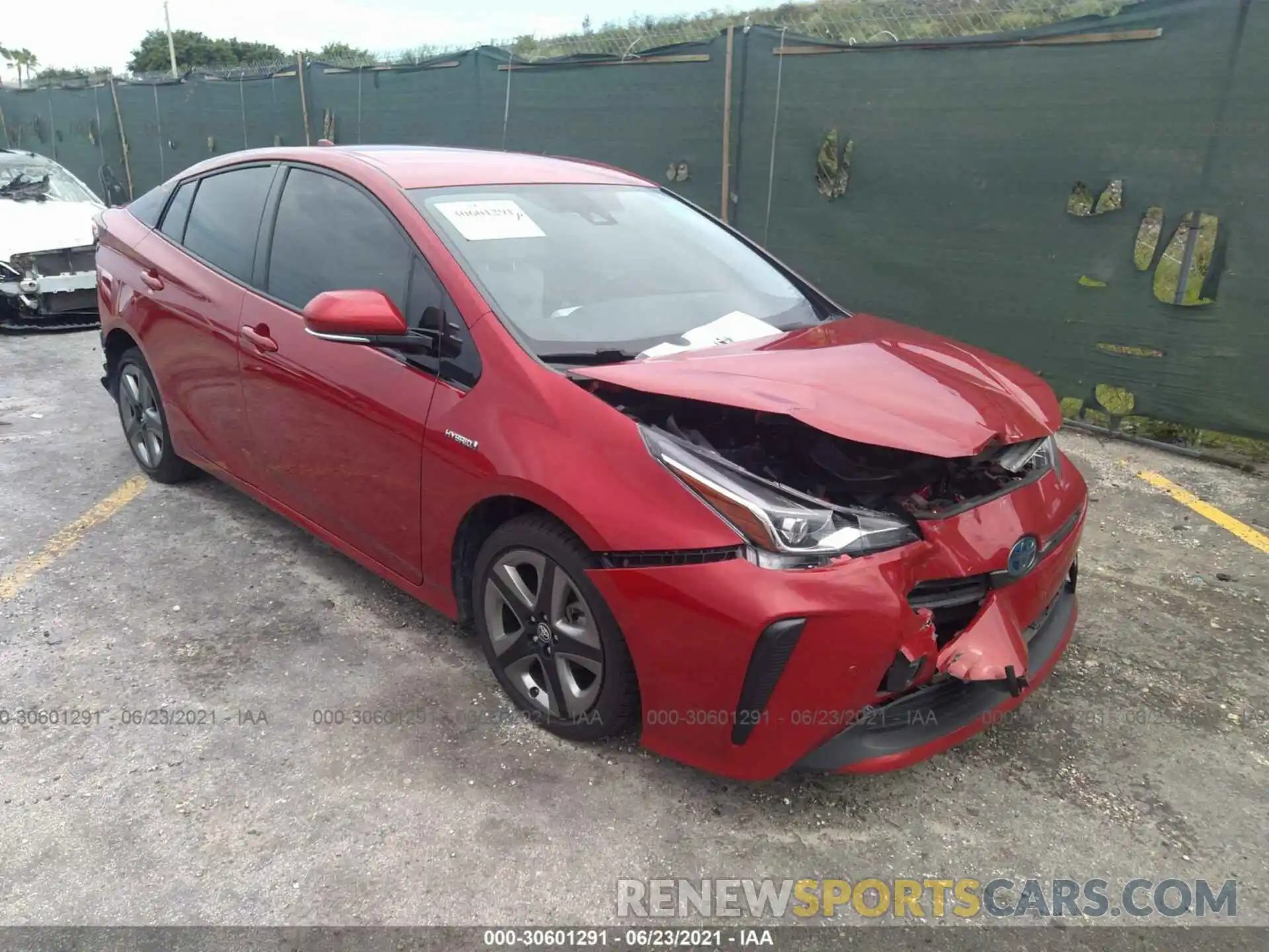 1 Photograph of a damaged car JTDKARFU8K3089810 TOYOTA PRIUS 2019