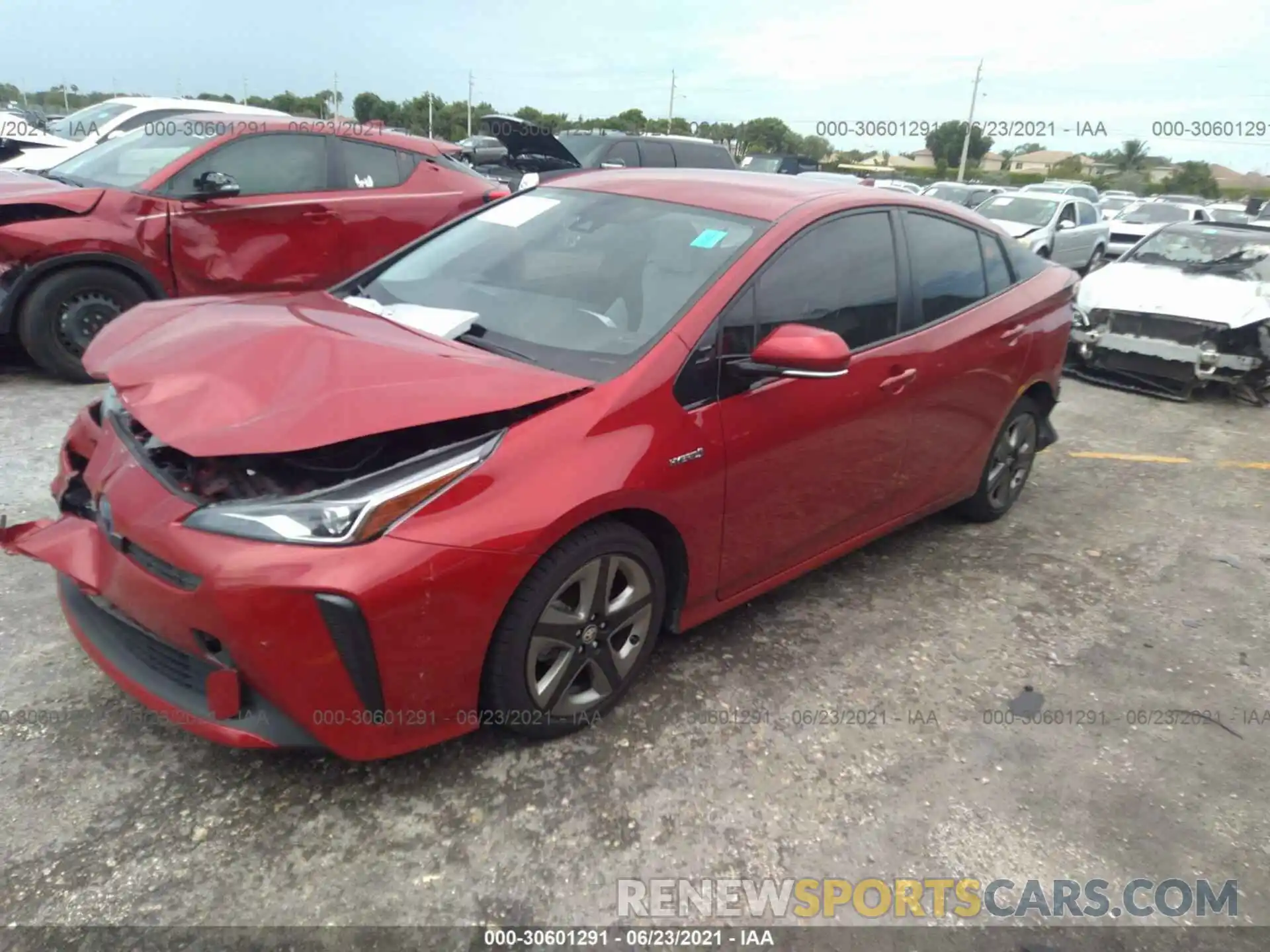 2 Photograph of a damaged car JTDKARFU8K3089810 TOYOTA PRIUS 2019