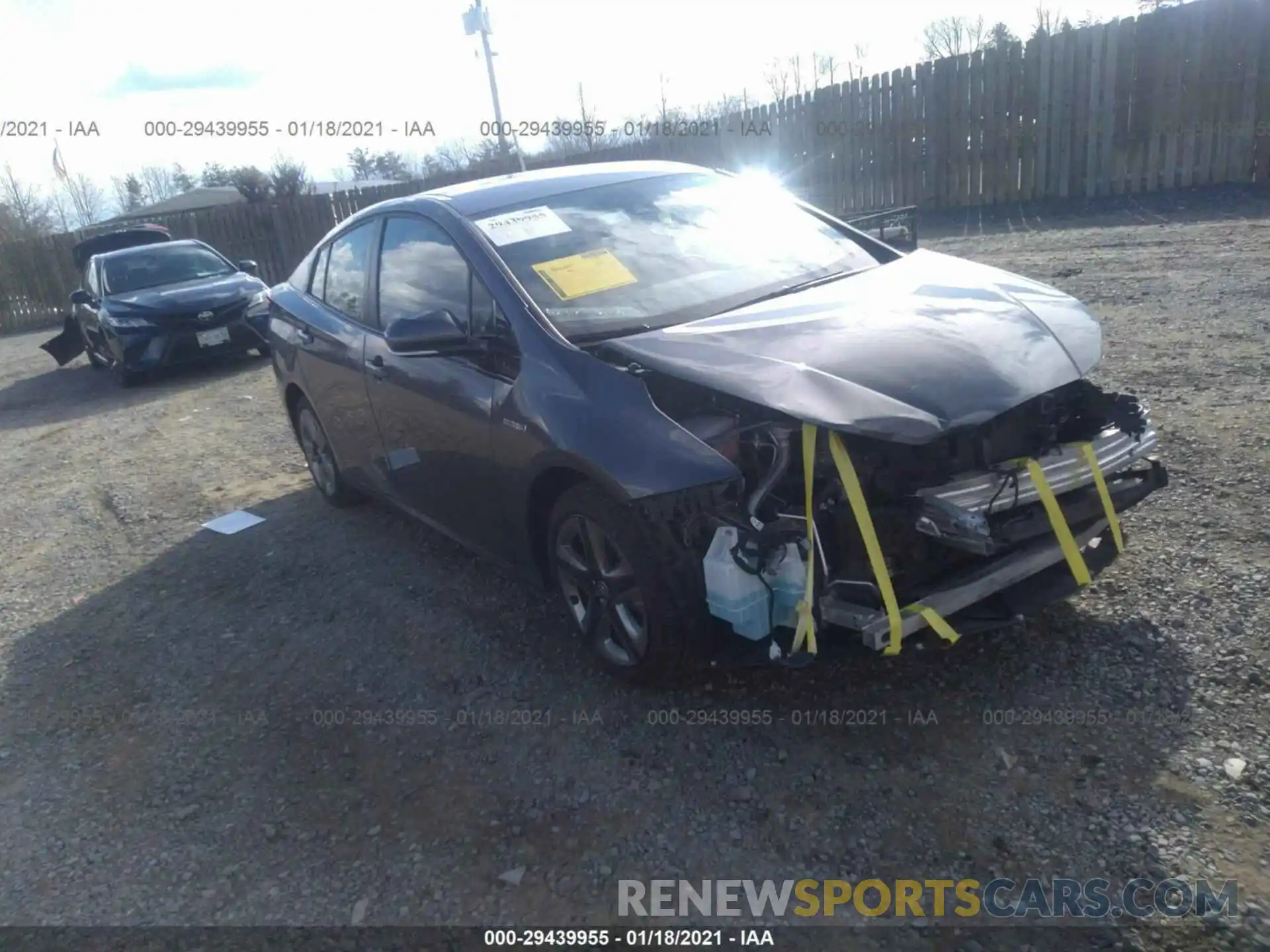 1 Photograph of a damaged car JTDKARFU8K3090245 TOYOTA PRIUS 2019