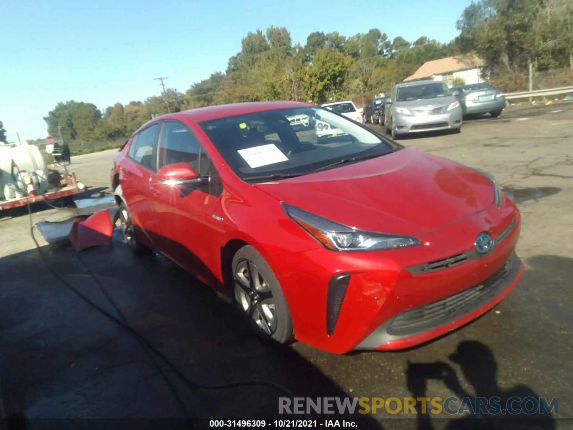 1 Photograph of a damaged car JTDKARFU8K3090469 TOYOTA PRIUS 2019