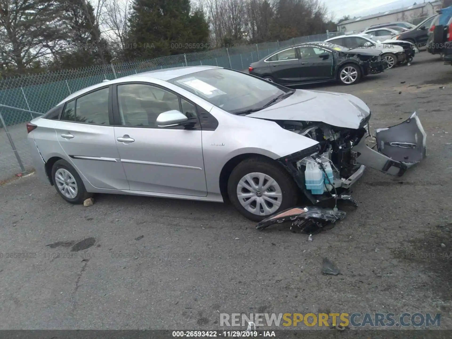 1 Photograph of a damaged car JTDKARFU8K3090567 TOYOTA PRIUS 2019