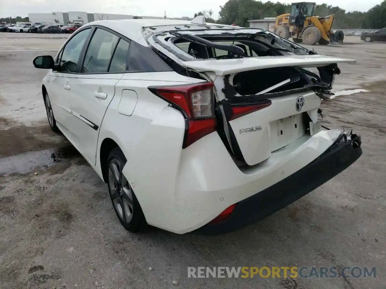 3 Photograph of a damaged car JTDKARFU8K3091119 TOYOTA PRIUS 2019