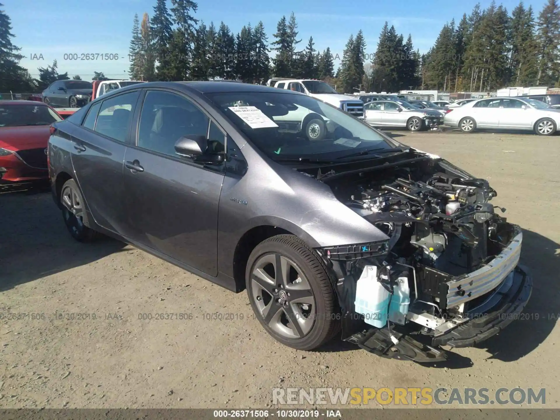 1 Photograph of a damaged car JTDKARFU8K3093288 TOYOTA PRIUS 2019