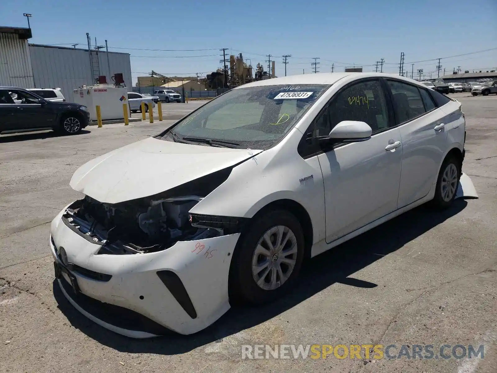 2 Фотография поврежденного автомобиля JTDKARFU8K3093811 TOYOTA PRIUS 2019