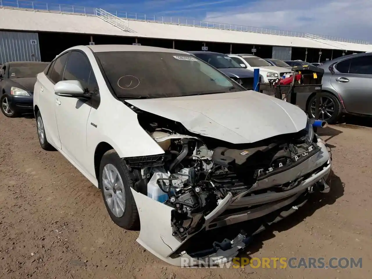 1 Photograph of a damaged car JTDKARFU8K3095333 TOYOTA PRIUS 2019