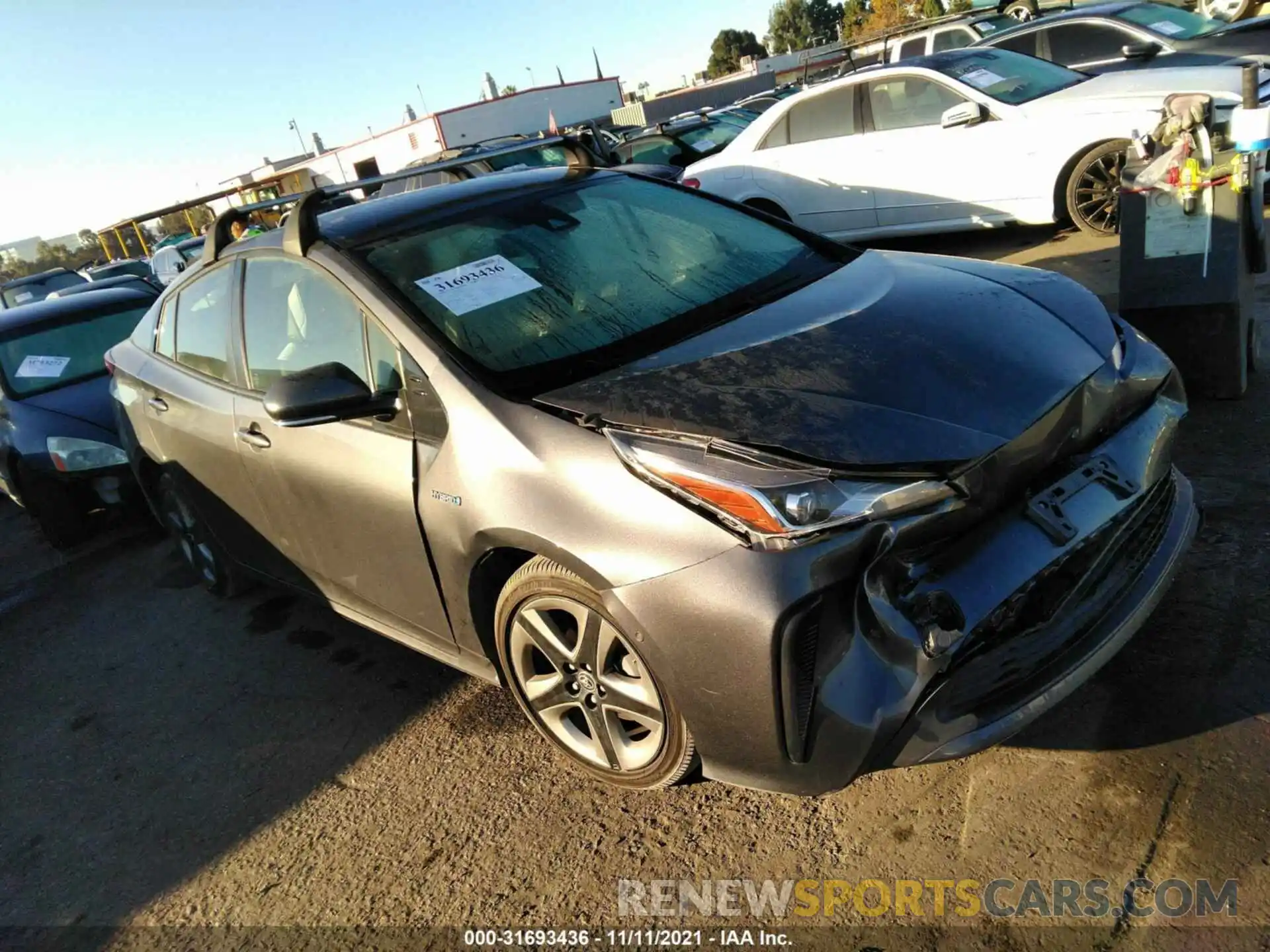 1 Photograph of a damaged car JTDKARFU8K3095848 TOYOTA PRIUS 2019