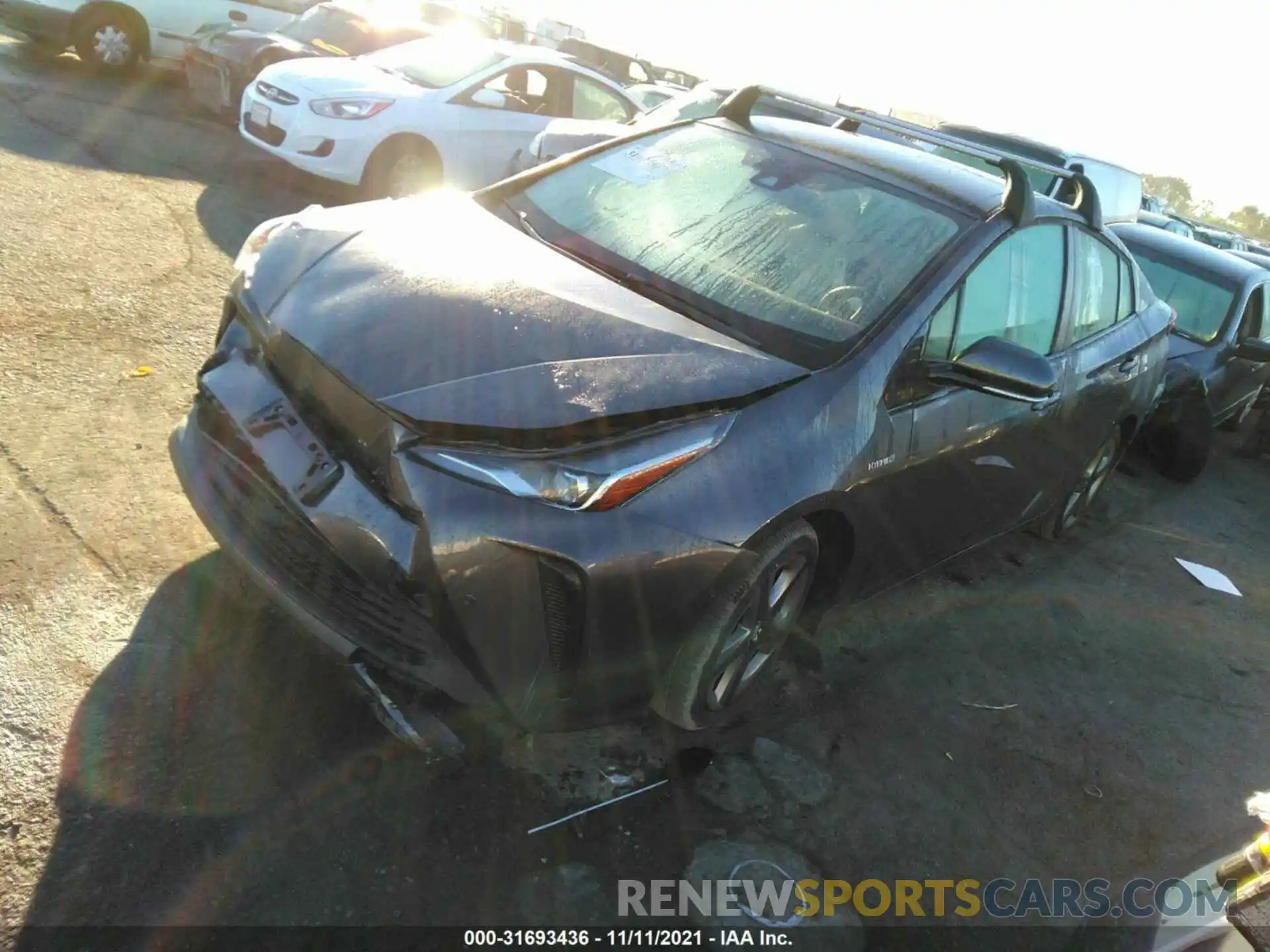 2 Photograph of a damaged car JTDKARFU8K3095848 TOYOTA PRIUS 2019