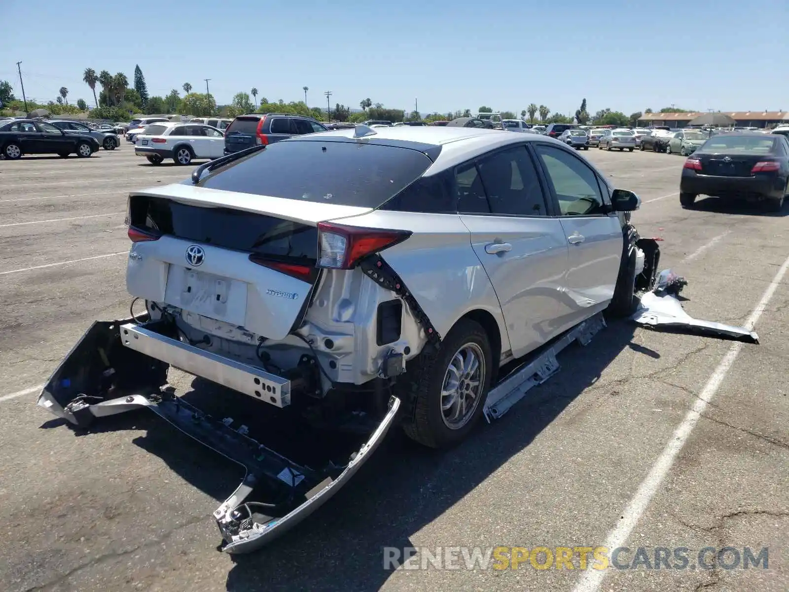 4 Photograph of a damaged car JTDKARFU8K3096238 TOYOTA PRIUS 2019