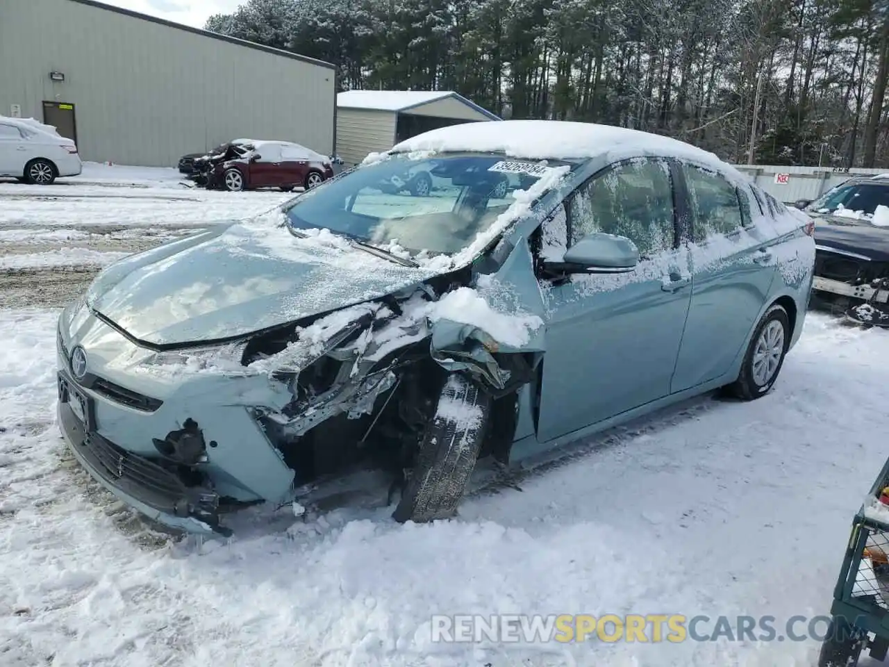 1 Photograph of a damaged car JTDKARFU8K3097230 TOYOTA PRIUS 2019