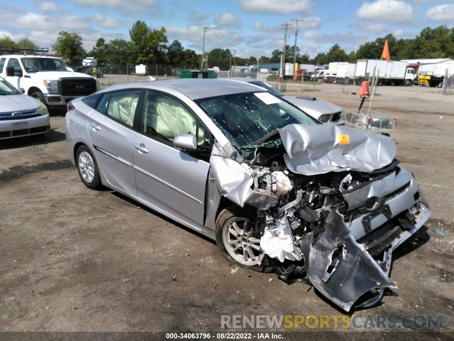 1 Photograph of a damaged car JTDKARFU8K3097552 TOYOTA PRIUS 2019