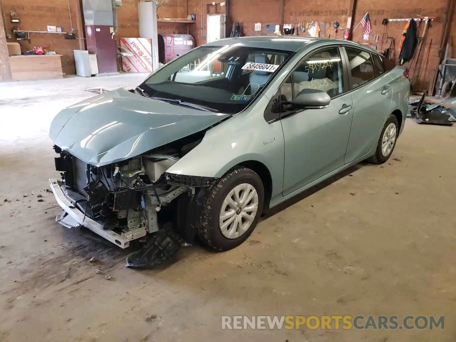 2 Photograph of a damaged car JTDKARFU8K3098247 TOYOTA PRIUS 2019