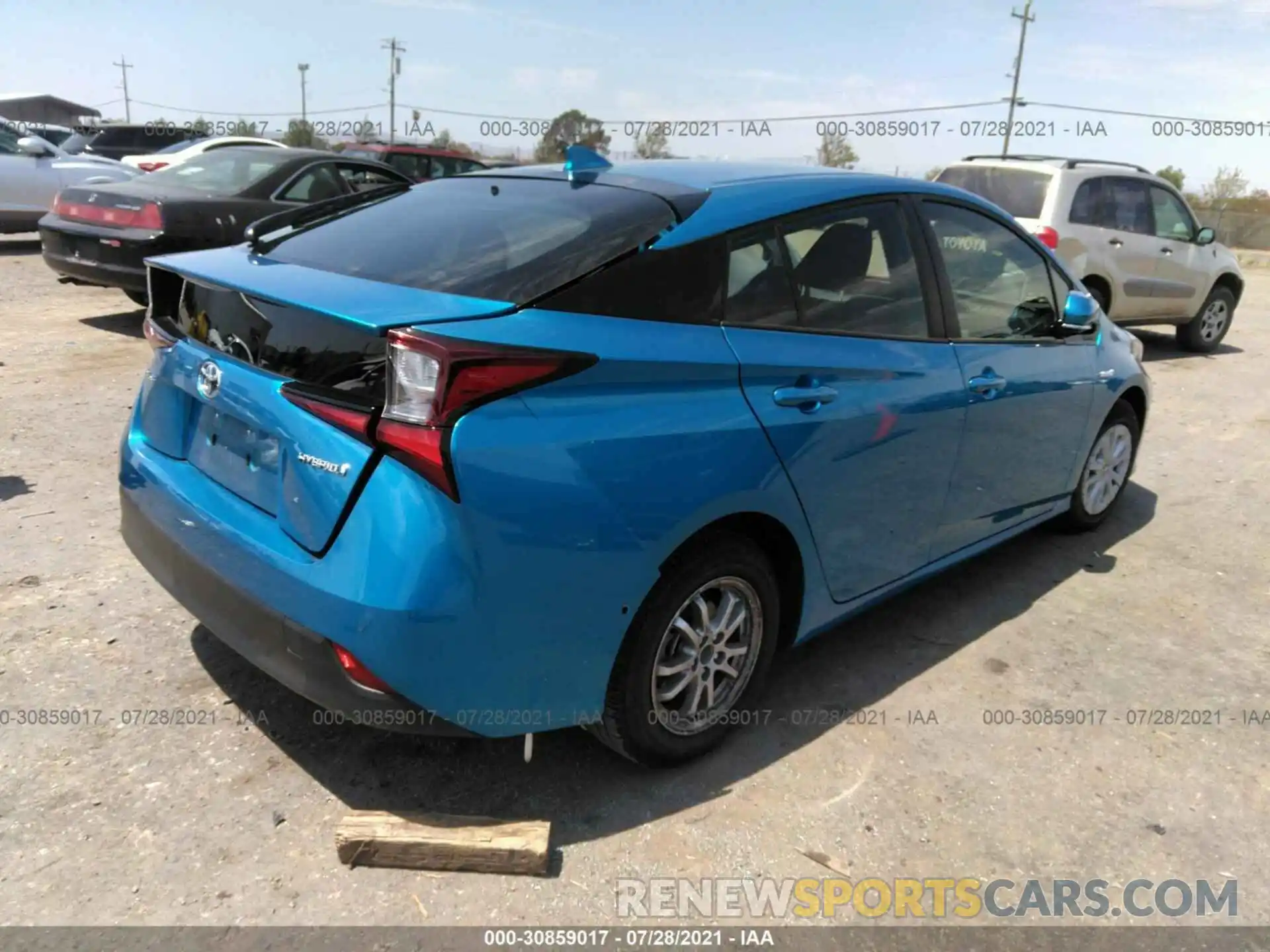 4 Фотография поврежденного автомобиля JTDKARFU8K3098751 TOYOTA PRIUS 2019