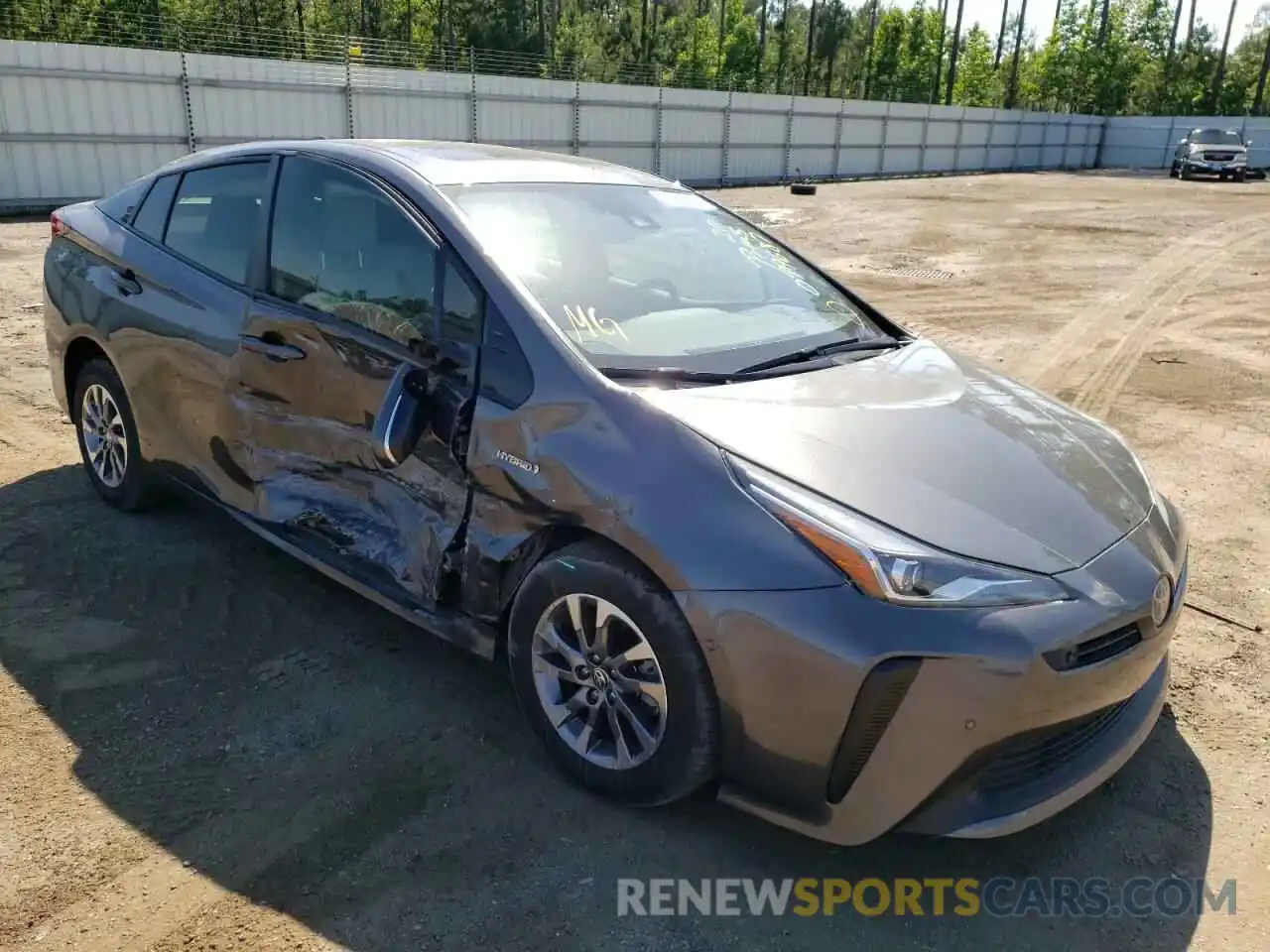 1 Photograph of a damaged car JTDKARFU8K3099687 TOYOTA PRIUS 2019