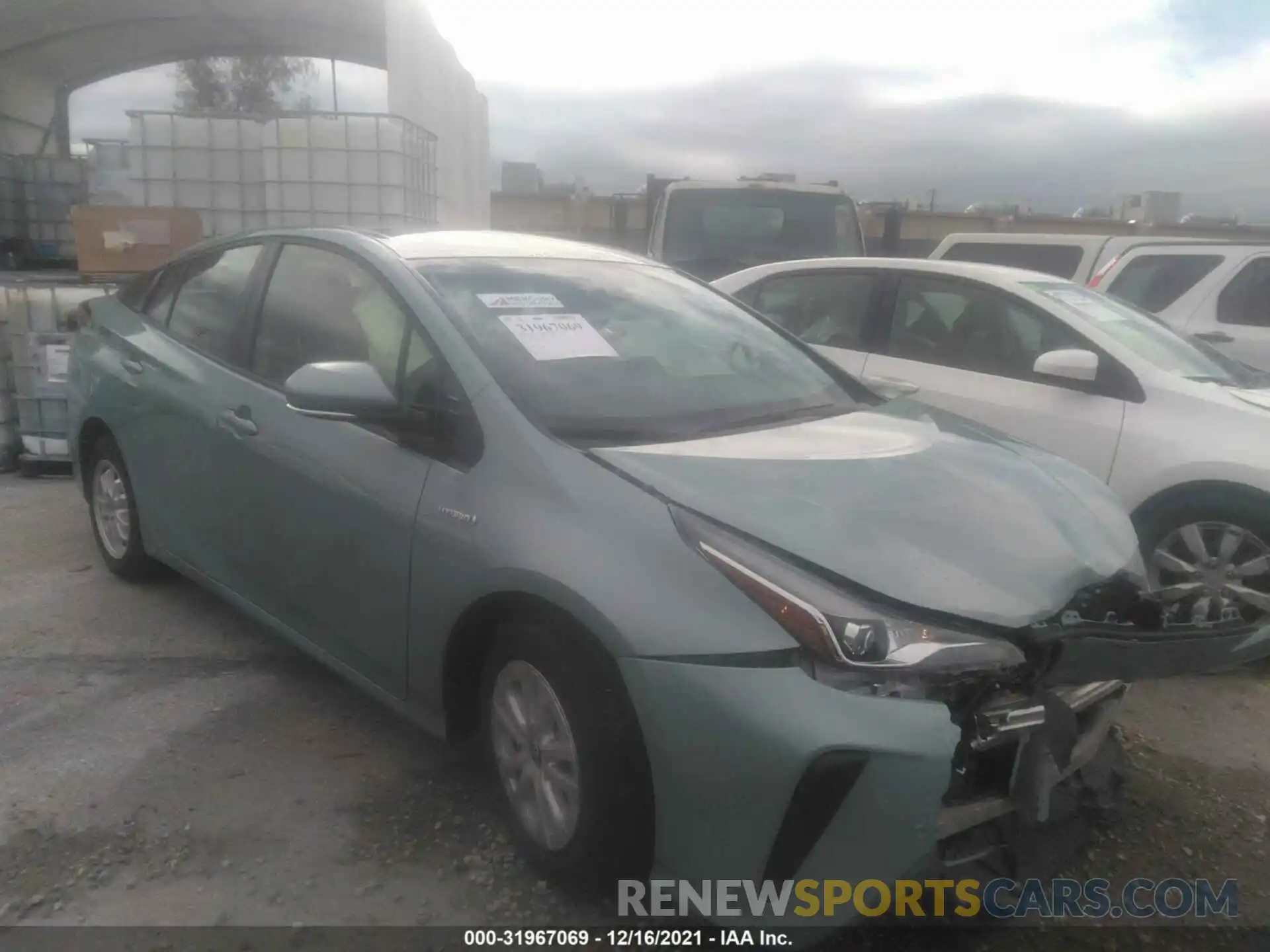 1 Photograph of a damaged car JTDKARFU8K3100966 TOYOTA PRIUS 2019