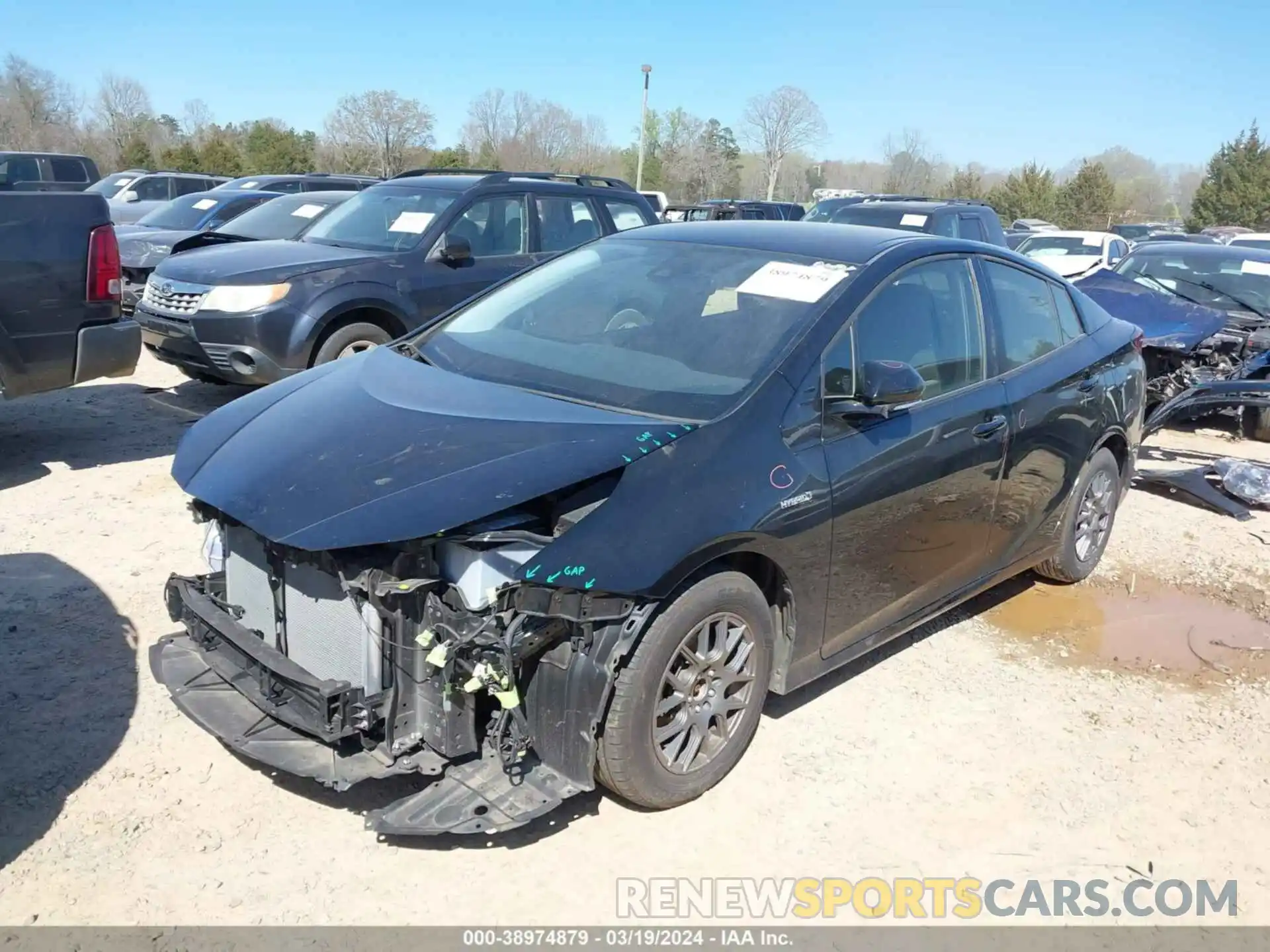 2 Photograph of a damaged car JTDKARFU9K3069551 TOYOTA PRIUS 2019