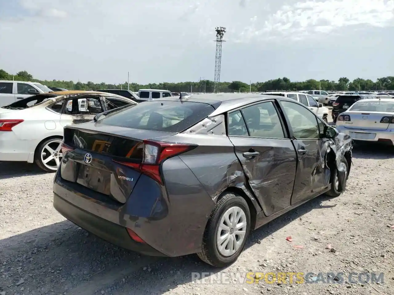 4 Фотография поврежденного автомобиля JTDKARFU9K3069789 TOYOTA PRIUS 2019