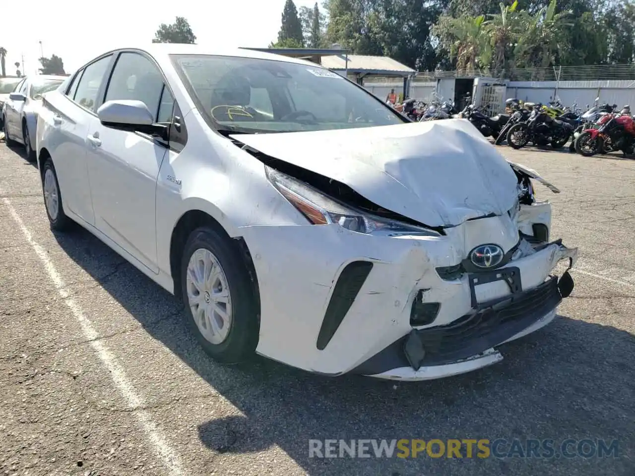 1 Photograph of a damaged car JTDKARFU9K3070425 TOYOTA PRIUS 2019