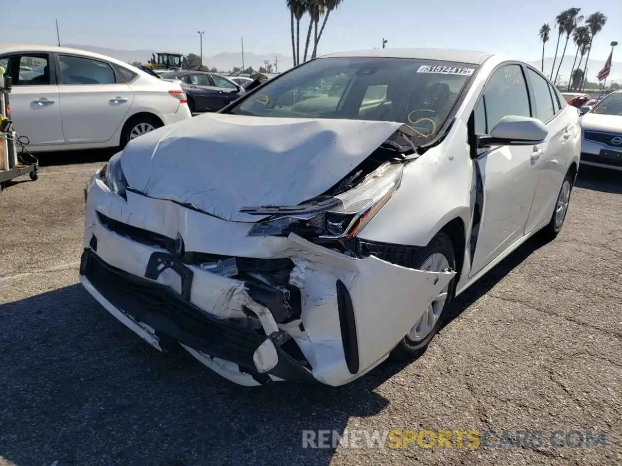 2 Photograph of a damaged car JTDKARFU9K3070425 TOYOTA PRIUS 2019