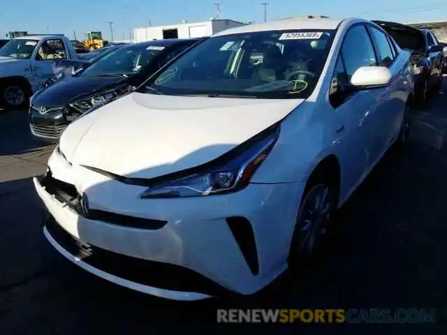 2 Photograph of a damaged car JTDKARFU9K3072899 TOYOTA PRIUS 2019